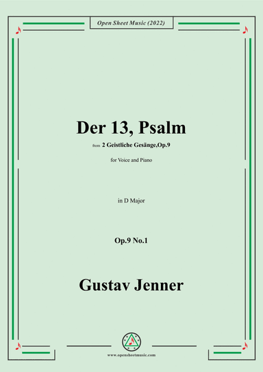 Jenner-Der 13,Psalm,in D Major,Op.9 No.1