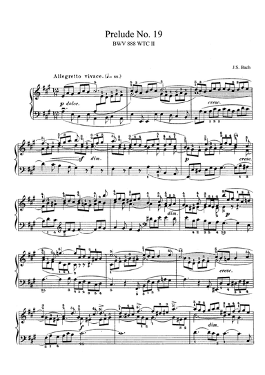 Bach Prelude and Fugue No. 19 BWV 888 in A Major The Well-Tempered Clavier Book II