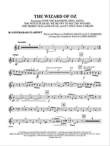 The Wizard of Oz (Medley): B-flat Contrabass Clarinet