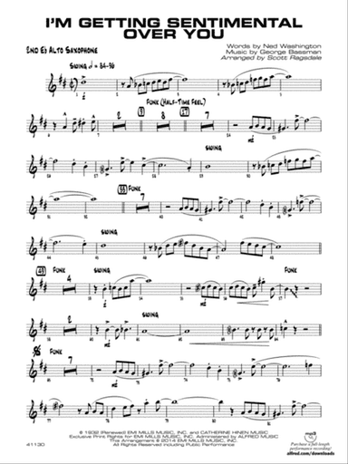 I'm Getting Sentimental over You: 2nd E-flat Alto Saxophone