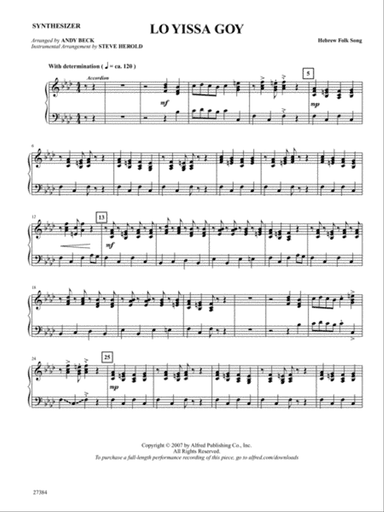 Lo Yissa Goy: Synthesizer