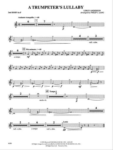 Trumpeter's Lullaby: 2nd F Horn