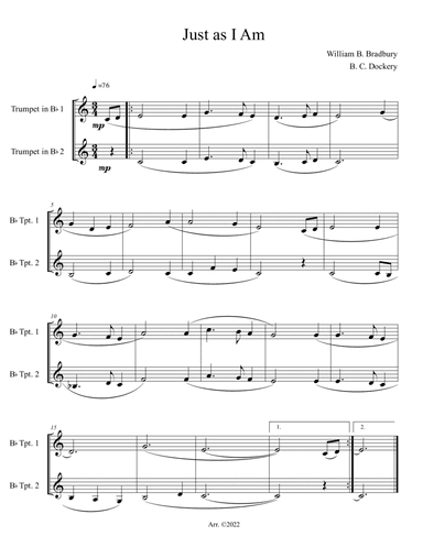 Just As I Am (Trumpet Duet)