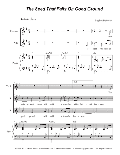 The Seed That Falls On Good Ground (2-part choir - (SA)