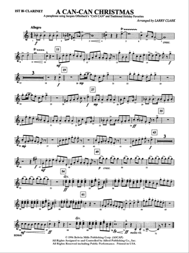 A "Can Can" Christmas: 1st B-flat Clarinet