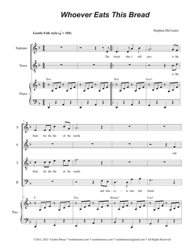 Whoever Eats This Bread (SATB)