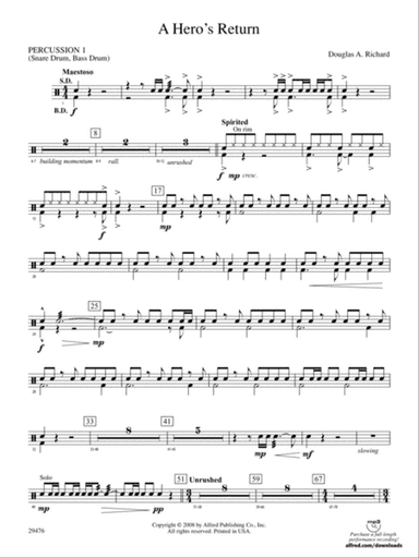 A Hero's Return: 1st Percussion