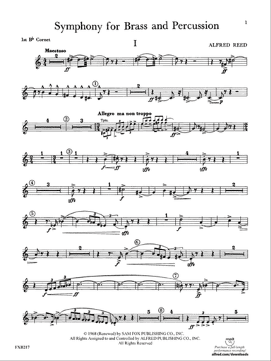 Symphony for Brass and Percussion: 1st B-flat Cornet