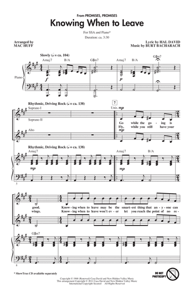Knowing When To Leave (from Promises, Promises) (arr. Mac Huff)