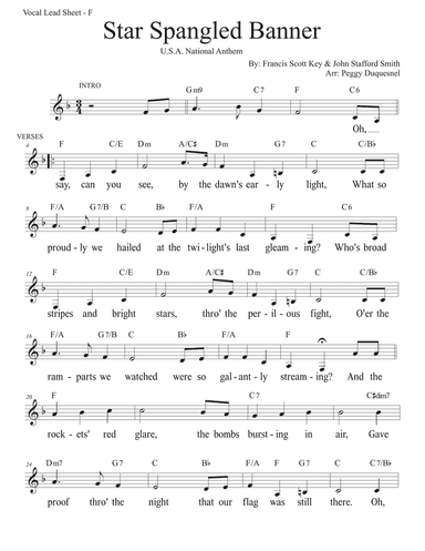 Star Spangled Banner (Key of F)