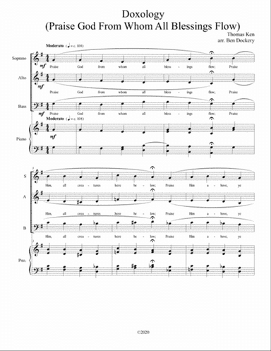 Doxology (Jazz Harmonization) for SAB Choir with Piano - (Praise God From Whom All Blessings Flow)