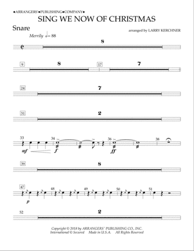 Sing We Now of Christmas (arr. Larry Kerchner) - Snare