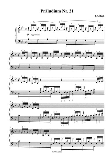 Prelude No 21 in B flat major