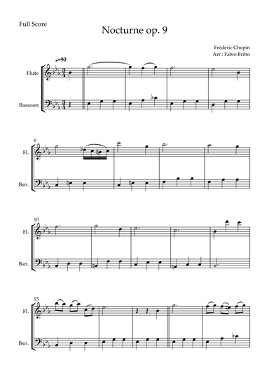 Nocturne Op.9 No. 2 (Frédéric Chopin) for Flute & Bassoon Duo