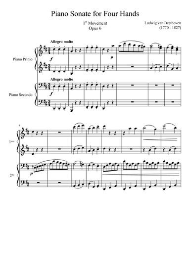 Piano Sonate for Four Hands, 1st Movement