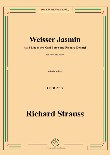 Richard Strauss-Weißer Jasmin,in b flat minor,Op.31 No.3