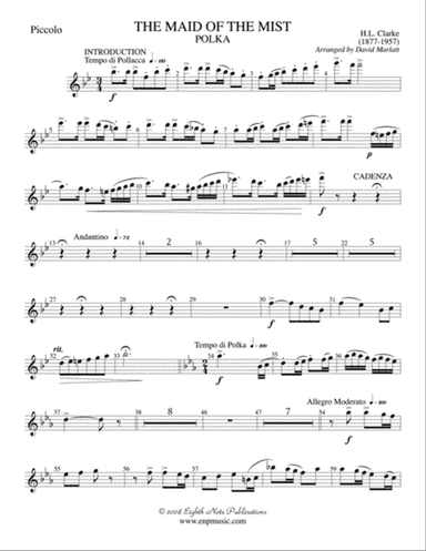 The Maid of the Mist (Solo Cornet and Concert Band): Piccolo