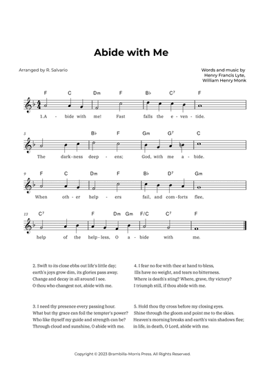 Abide with Me (Key of F Major)