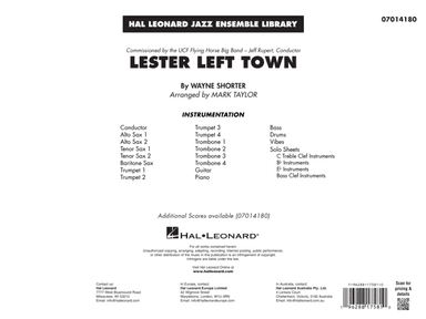 Lester Left Town (arr. Mark Taylor) - Conductor Score (Full Score)