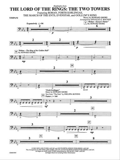 The Lord of the Rings: The Two Towers, Highlights from: Timpani