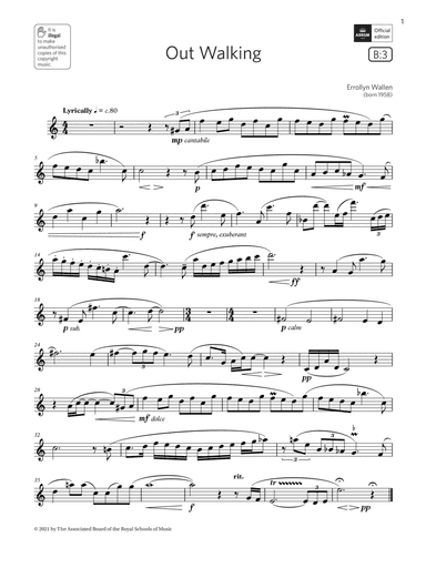 Out Walking (Grade 5 List B3 from the ABRSM Flute syllabus from 2022)