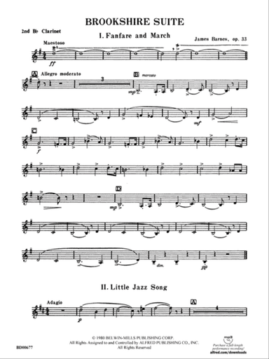 Brookshire Suite: 2nd B-flat Clarinet