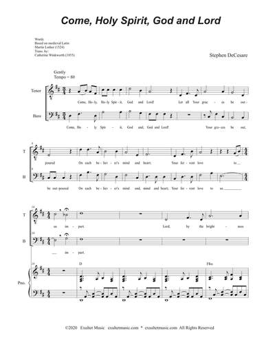 Come, Holy Spirit, God and Lord (for 2-part choir (TB)