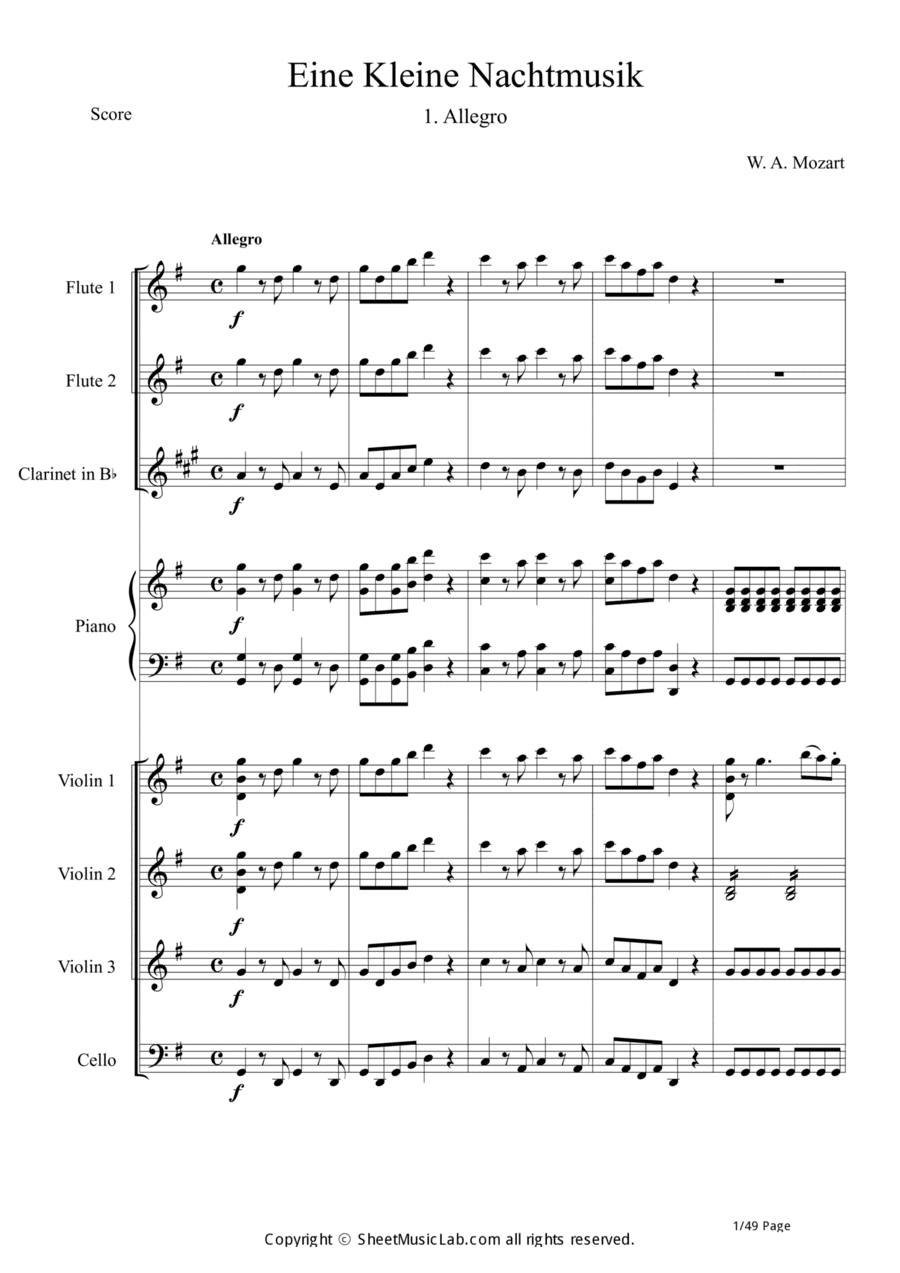 Serenade No.13 "Eine Kleine Nachtmusik" in G major, K.525 1.Allegro