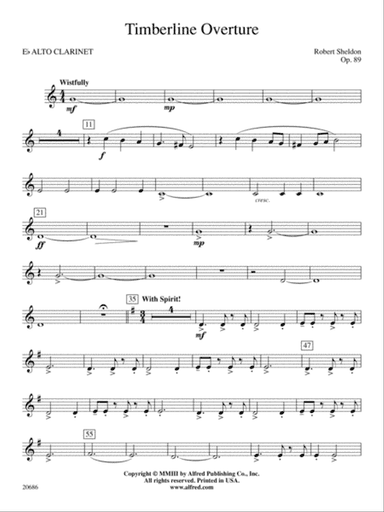Timberline Overture: E-flat Alto Clarinet