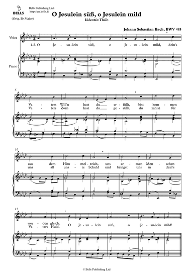 O Jesulein suess, o Jesulein mild, BWV 493