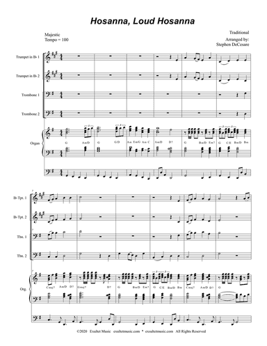 Hosanna, Loud Hosanna (Brass Quartet (Alternate Version) - Organ accompaniment)