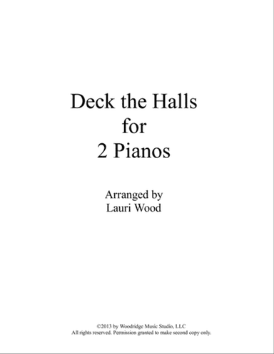 Deck the Halls for 2 Pianos