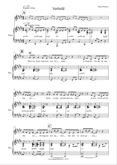 Verliefd Voice + piano/chords