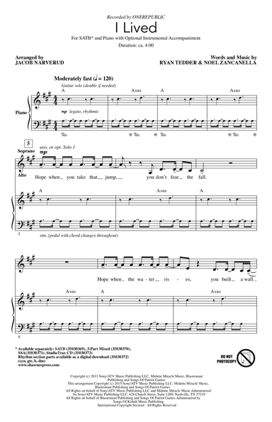 I Lived (arr. Jacob Narverud)