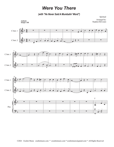 Were You There (with "He Never Said A Mumbalin' Word") (Duet for C-Instruments)