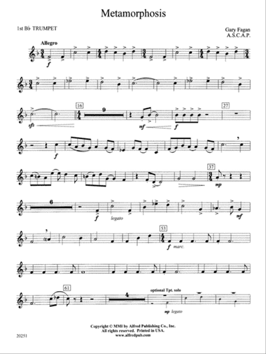 Metamorphosis: 1st B-flat Trumpet