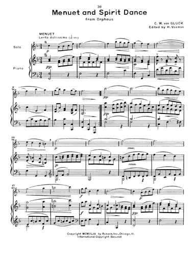 Menuet And Spirit Dance (from Orpheus)