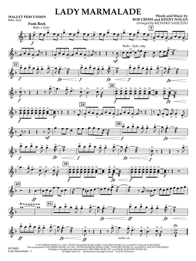 Lady Marmalade (from Moulin Rouge) (arr. Richard Saucedo) - Mallet Percussion