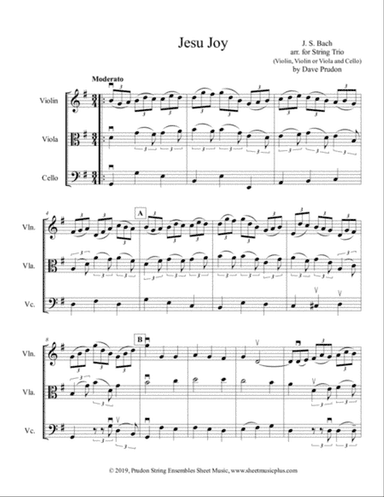 Jesu, Joy for String Trio