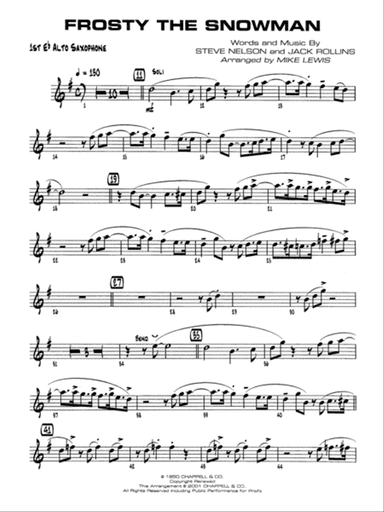 Frosty the Snowman: E-flat Alto Saxophone