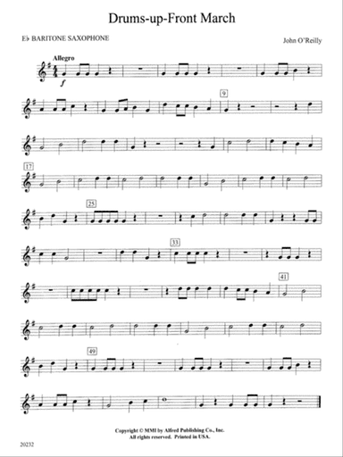 Drums-up-Front March: E-flat Baritone Saxophone