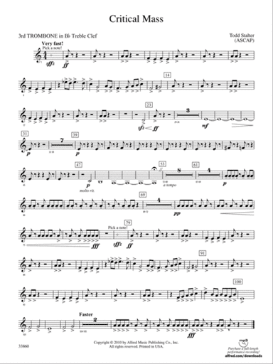 Critical Mass: (wp) 3rd B-flat Trombone T.C.