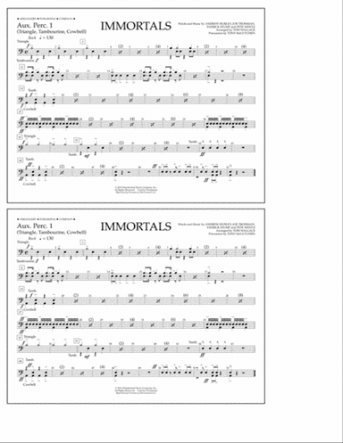 Immortals (from Big Hero 6) (arr. Tom Wallace) - Aux. Perc. 1