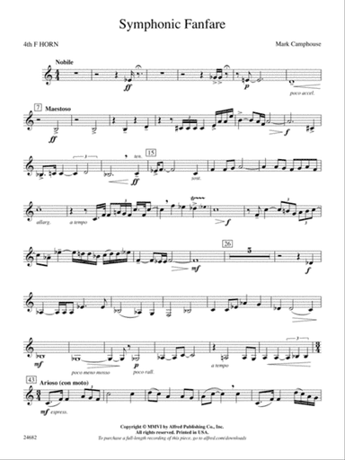 Symphonic Fanfare: 4th F Horn