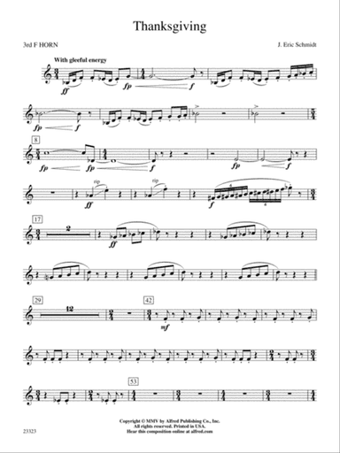 Thanksgiving: 3rd F Horn