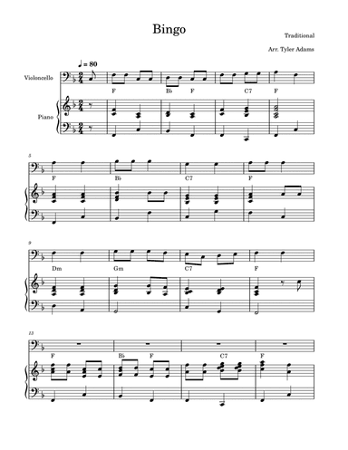 Bingo (Cello and Piano)