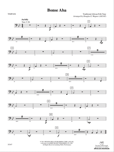 Bonse Aba: Timpani