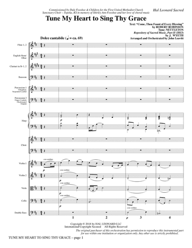 Tune My Heart to Sing Thy Grace (arr. John Leavitt) - Full Score