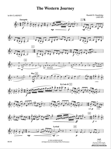The Western Journey: 1st B-flat Clarinet