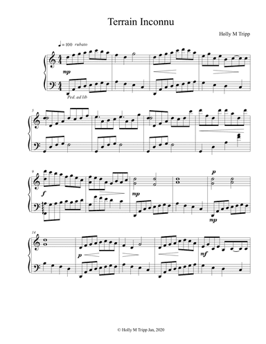 Terrain Inconnu - Piano Solo